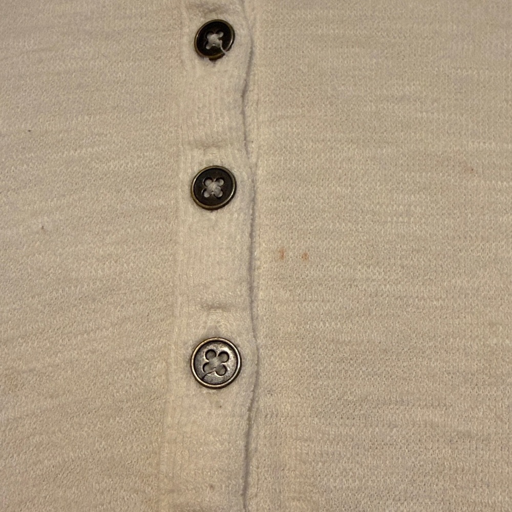 Pilcro Cream Button Down Ruffled Top NWT - image 4